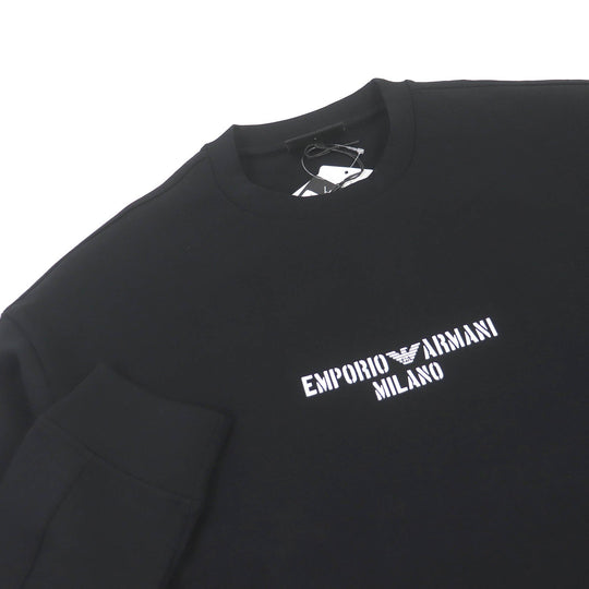 EMPORIO ARMANI sweat 7V1MFE Main: 77% cotton, Main: 19% polyester, Main: 4% elastane black mens L Used Authentic