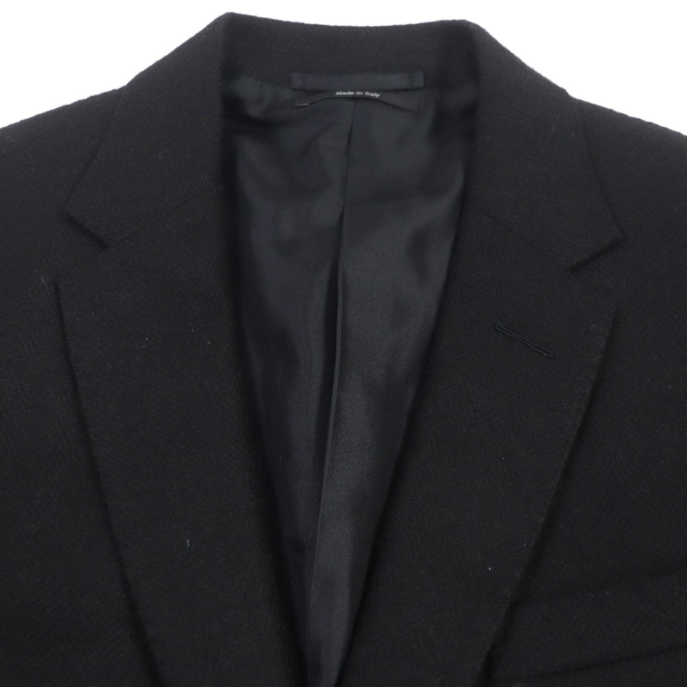 Dunhill tailored jacket Outer: 100% alpaca, Lining: 50% cupra, Lining: 50% silk, Sleeve lining: 100% cupra black MAYFAIR mens 50 Used Authentic