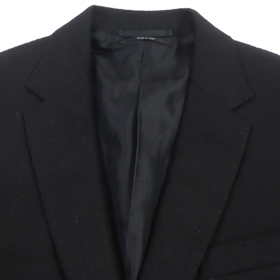 Dunhill tailored jacket Outer: 100% alpaca, Lining: 50% cupra, Lining: 50% silk, Sleeve lining: 100% cupra black MAYFAIR mens 50 Used Authentic