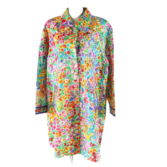 LEONARD FASHION coat 0398401 Main: 100% silk Multi Women Used Authentic