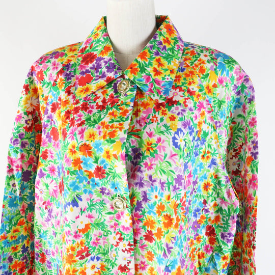 LEONARD FASHION coat 0398401 Main: 100% silk Multi Women Used Authentic