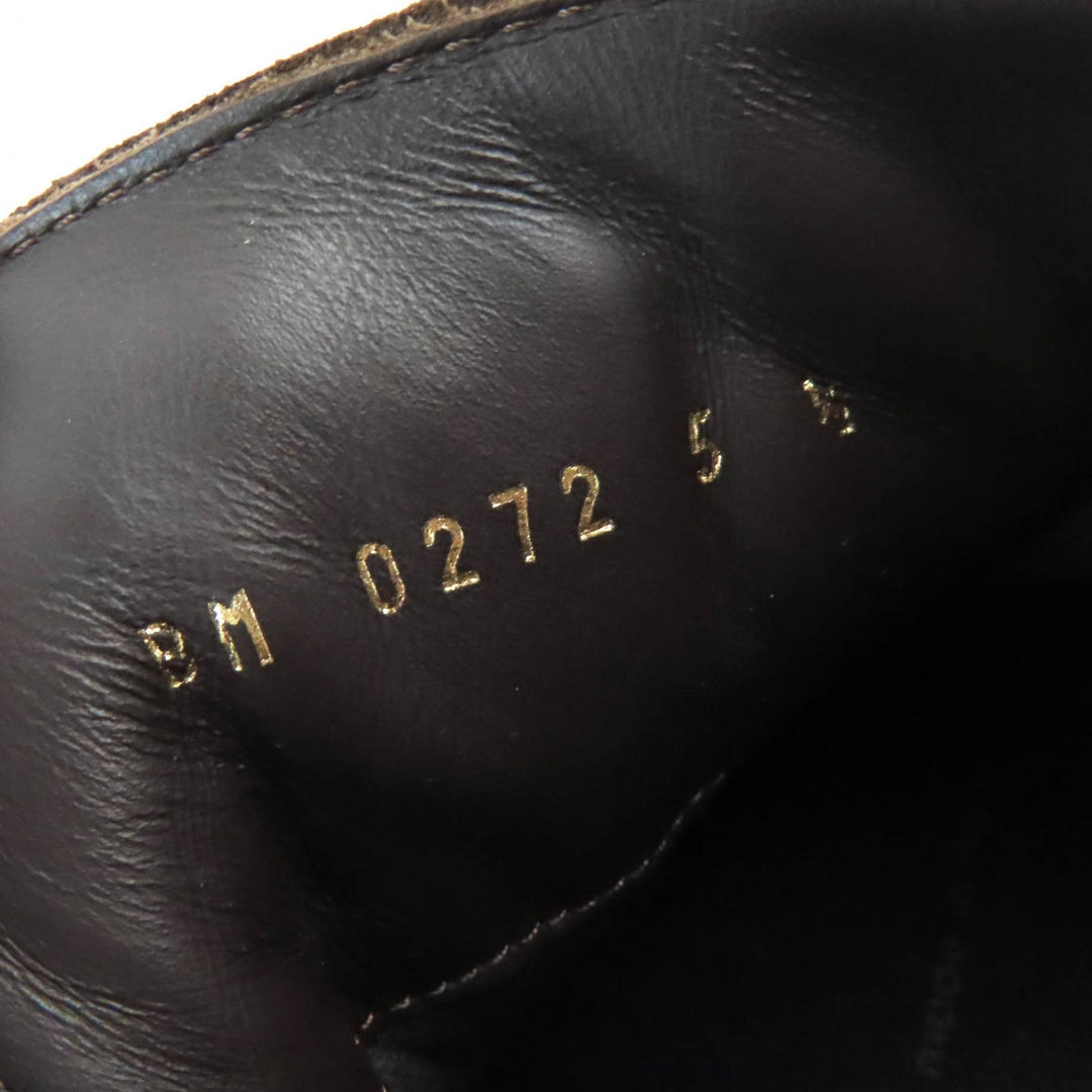 LOUIS VUITTON short boots Main: Suede leather Dark brown LV Square Line mens 5 1/2 Used Authentic