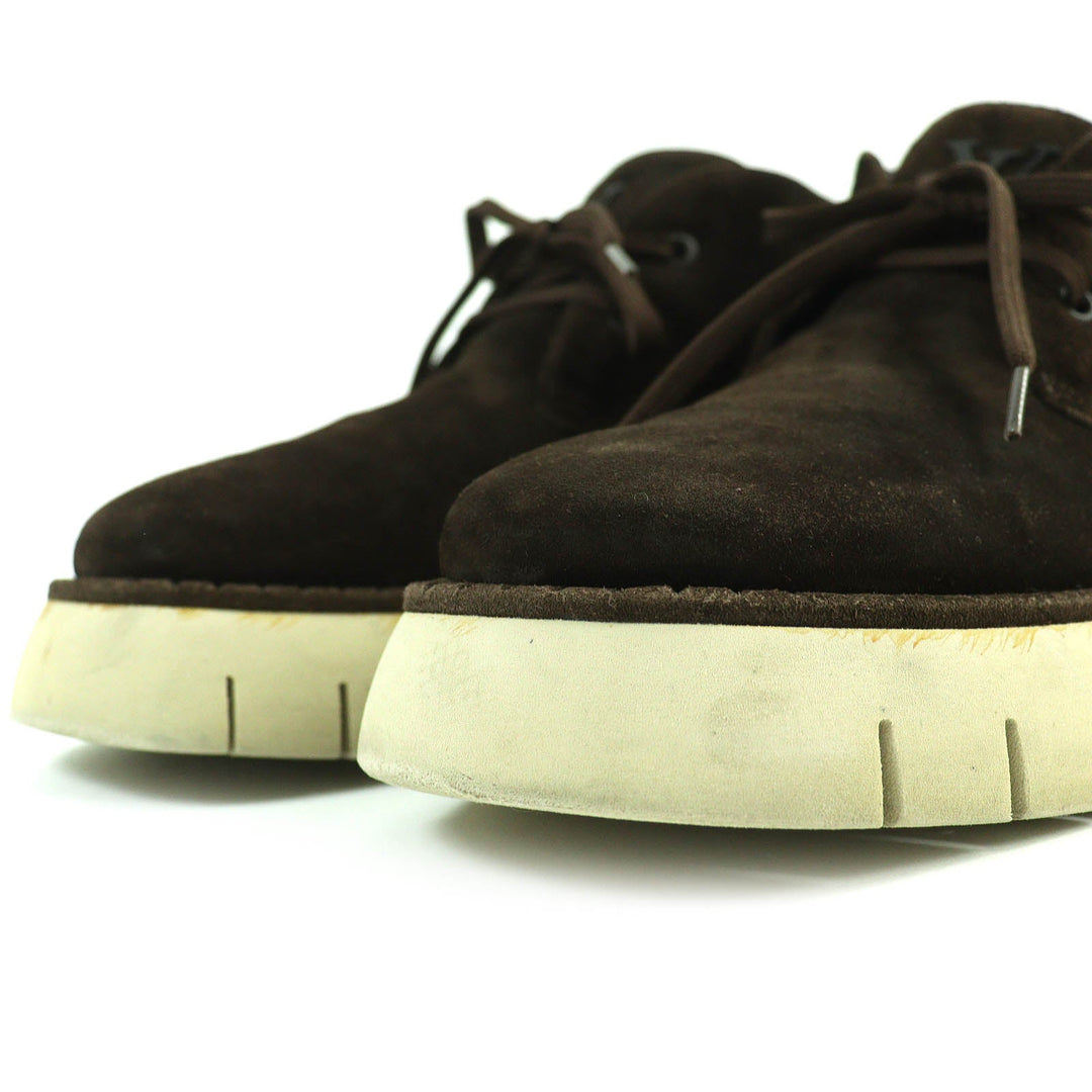 LOUIS VUITTON short boots Main: Suede leather Dark brown LV Square Line mens 5 1/2 Used Authentic