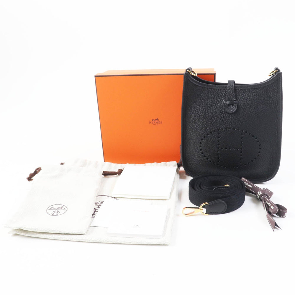 HERMES Shoulder Bag Main�FTaurillon Clemence black Evelyn TPM Women Used Authentic