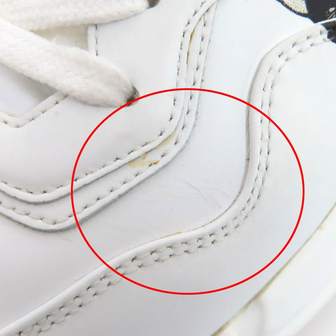 GUCCI sneakers 58337 Main: Leather White Black Green Yellow Mystic cat Women 38 Used Authentic