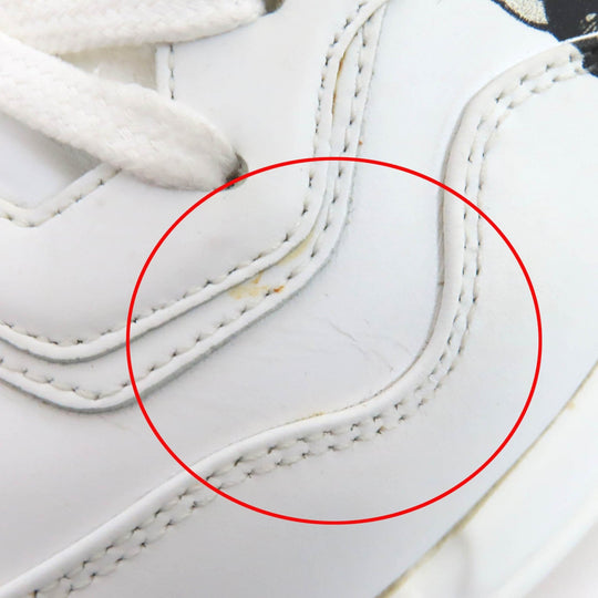 GUCCI sneakers 58337 Main: Leather White Black Green Yellow Mystic cat Women 38 Used Authentic