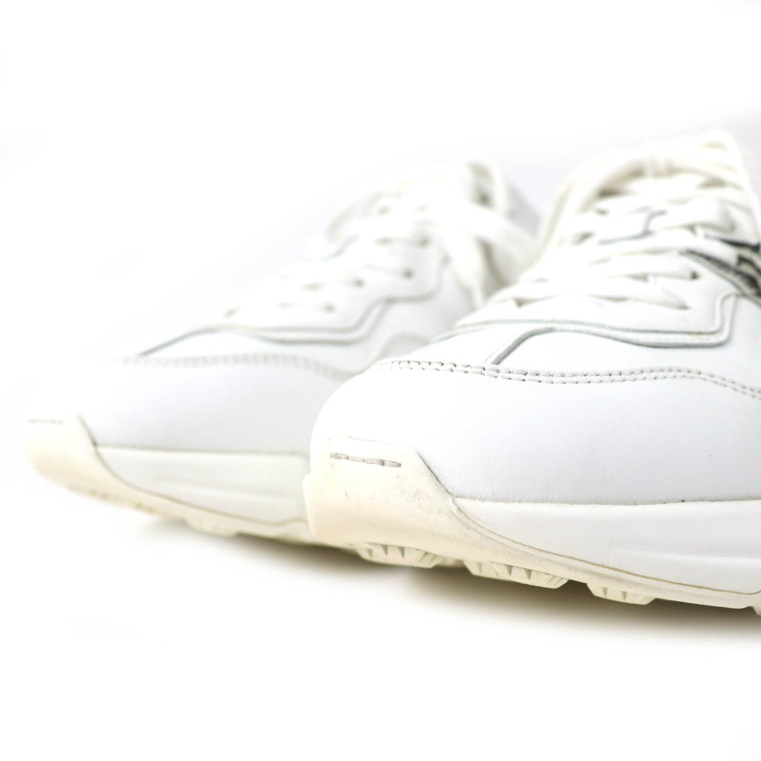 GUCCI sneakers 58337 Main: Leather White Black Green Yellow Mystic cat Women 38 Used Authentic
