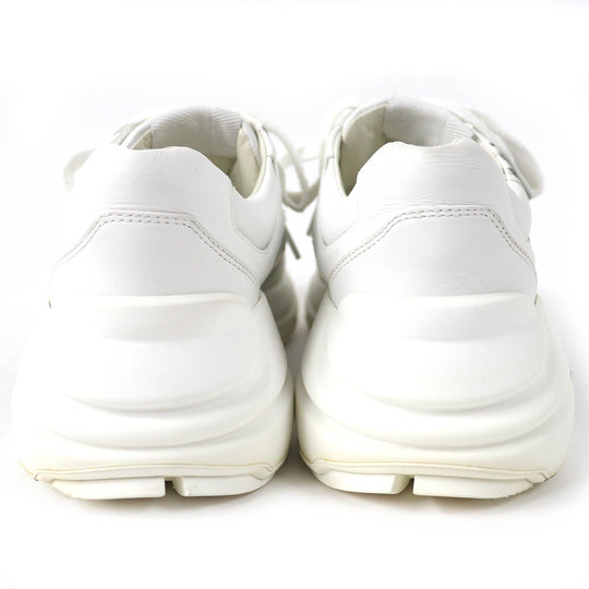 GUCCI sneakers 58337 Main: Leather White Black Green Yellow Mystic cat Women 38 Used Authentic