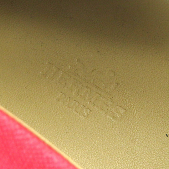 HERMES Slip-on Main: Canvas, Part: Leather Red mens 42 1/2 Used Authentic