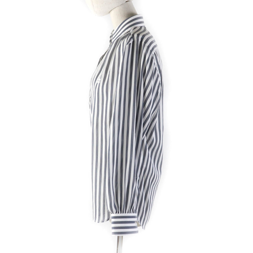CELINE Long sleeve shirt 2C703637P Main: 73% cotton, Main: 27% silk Gray white Women 34 Used Authentic