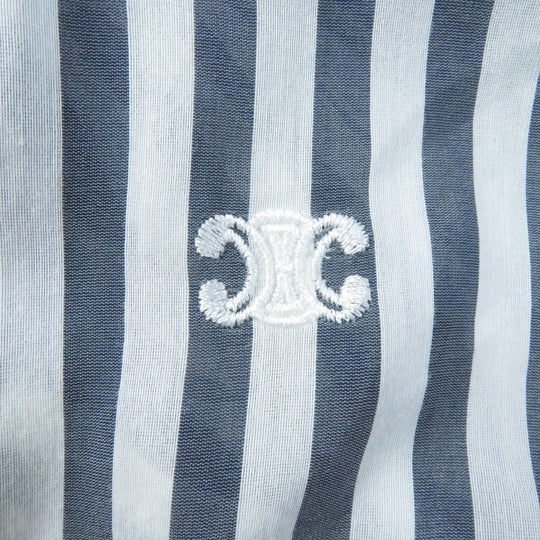 CELINE Long sleeve shirt 2C703637P Main: 73% cotton, Main: 27% silk Gray white Women 34 Used Authentic
