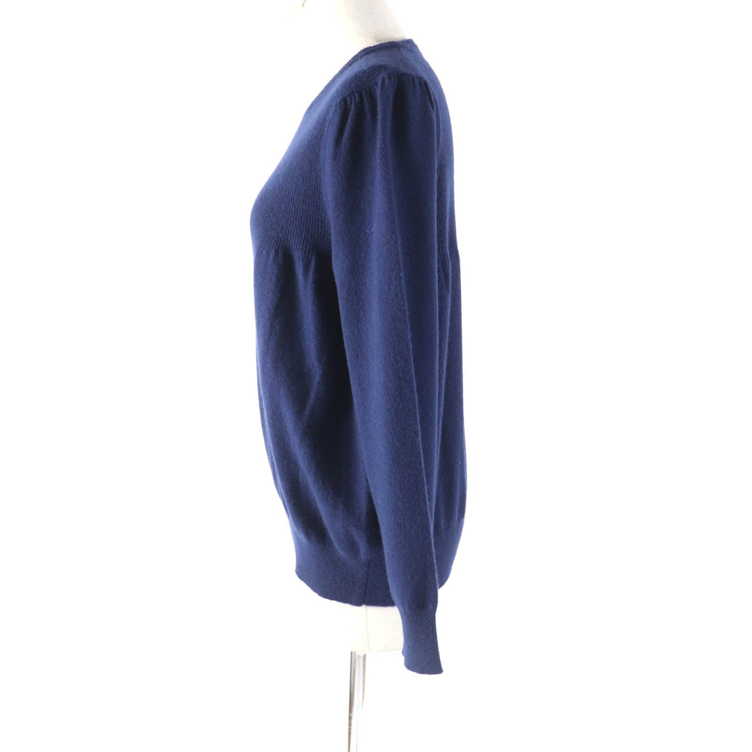 Drawer knit 6513-106-0903 Main: 100% cashmere Navy Women 1 Used Authentic