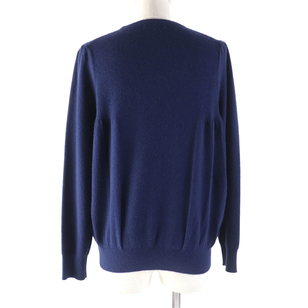 Drawer knit 6513-106-0903 Main: 100% cashmere Navy Women 1 Used Authentic