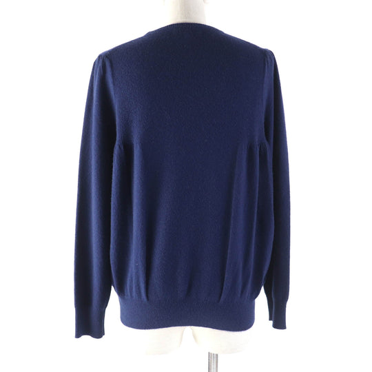 Drawer knit 6513-106-0903 Main: 100% cashmere Navy Women 1 Used Authentic