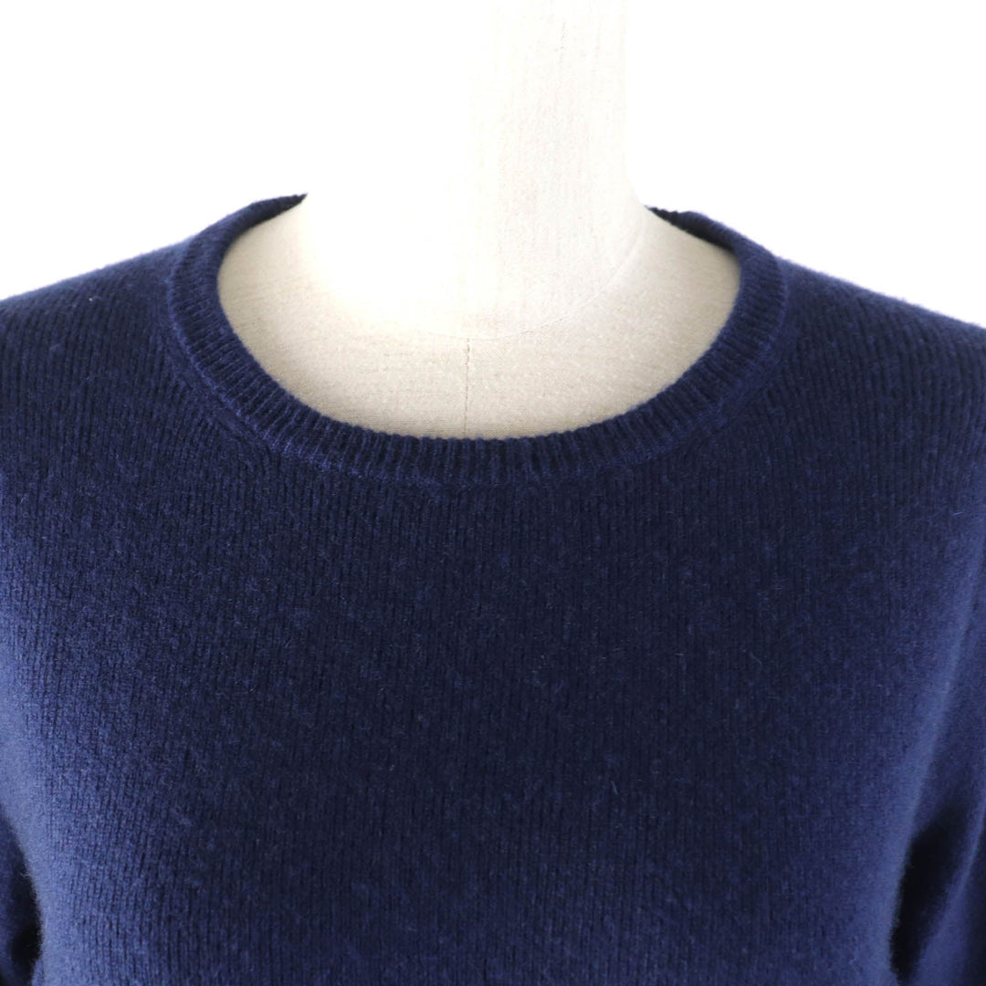 Drawer knit 6513-106-0903 Main: 100% cashmere Navy Women 1 Used Authentic