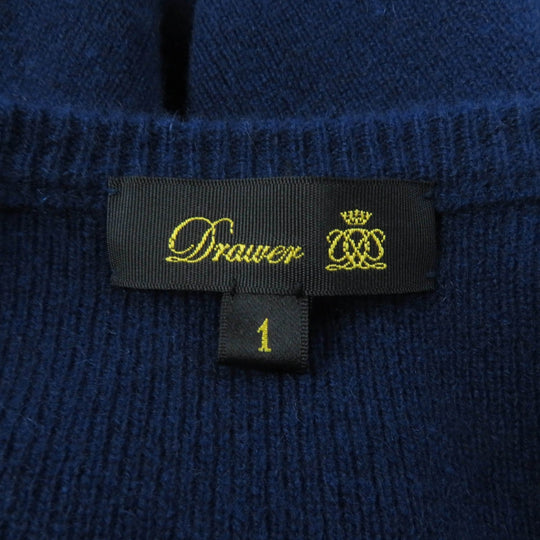 Drawer knit 6513-106-0903 Main: 100% cashmere Navy Women 1 Used Authentic