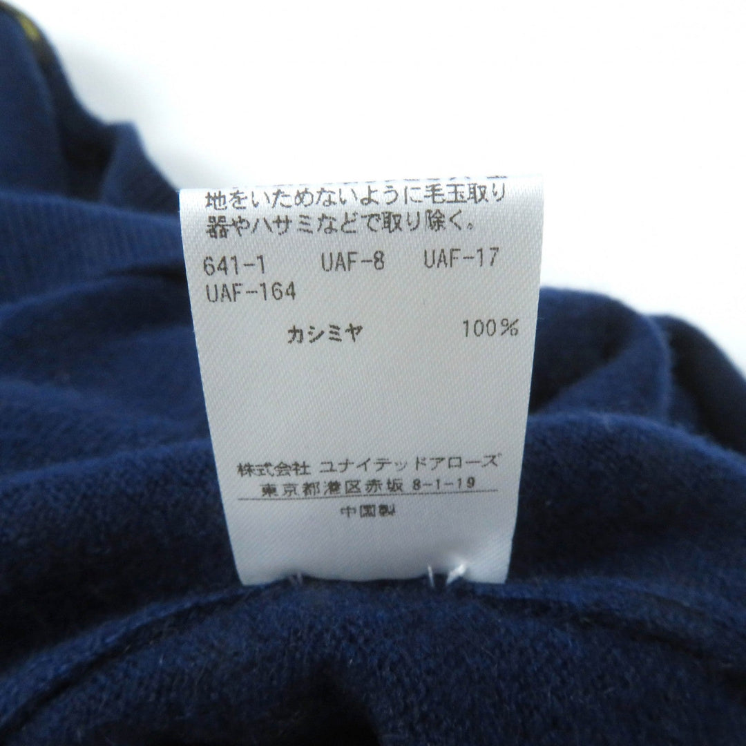 Drawer knit 6513-106-0903 Main: 100% cashmere Navy Women 1 Used Authentic