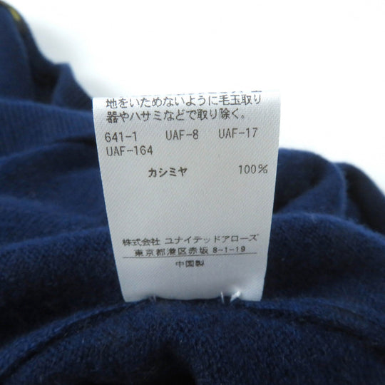 Drawer knit 6513-106-0903 Main: 100% cashmere Navy Women 1 Used Authentic