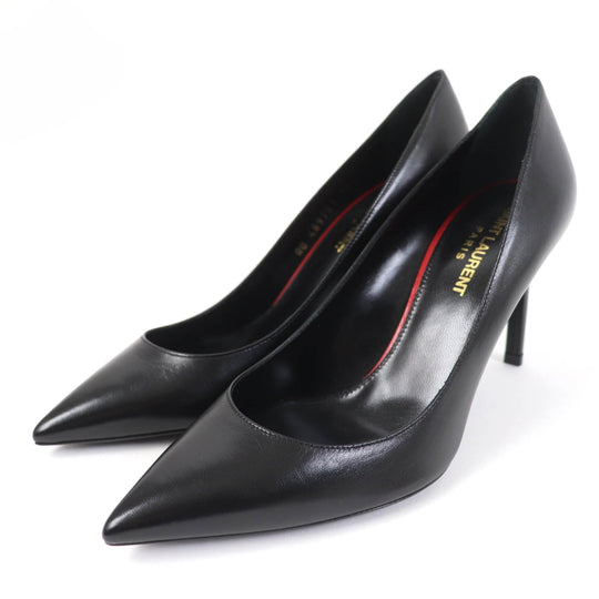 SAINT LAURENT PARIS pumps 489751 Main: Leather black Anya Women 36 1/2 Used Authentic