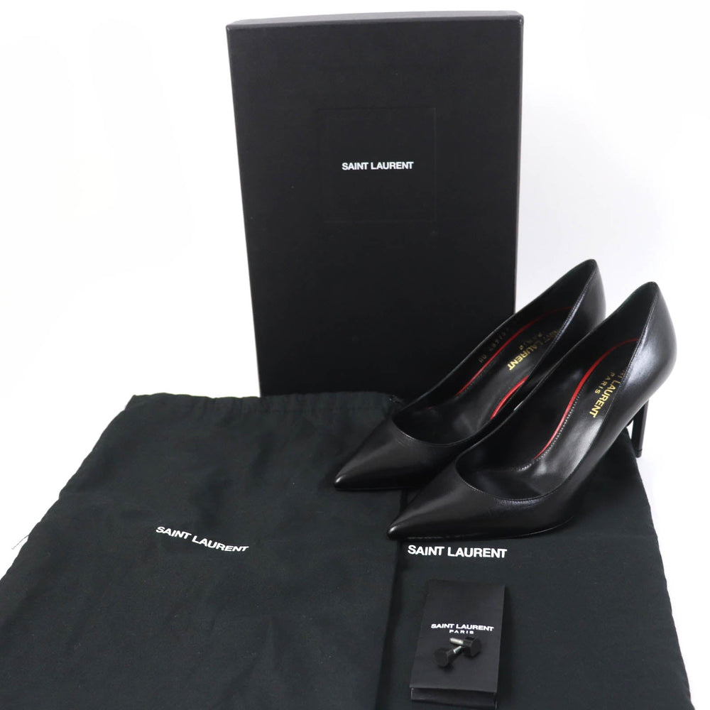 SAINT LAURENT PARIS pumps 489751 Main: Leather black Anya Women 36 1/2 Used Authentic