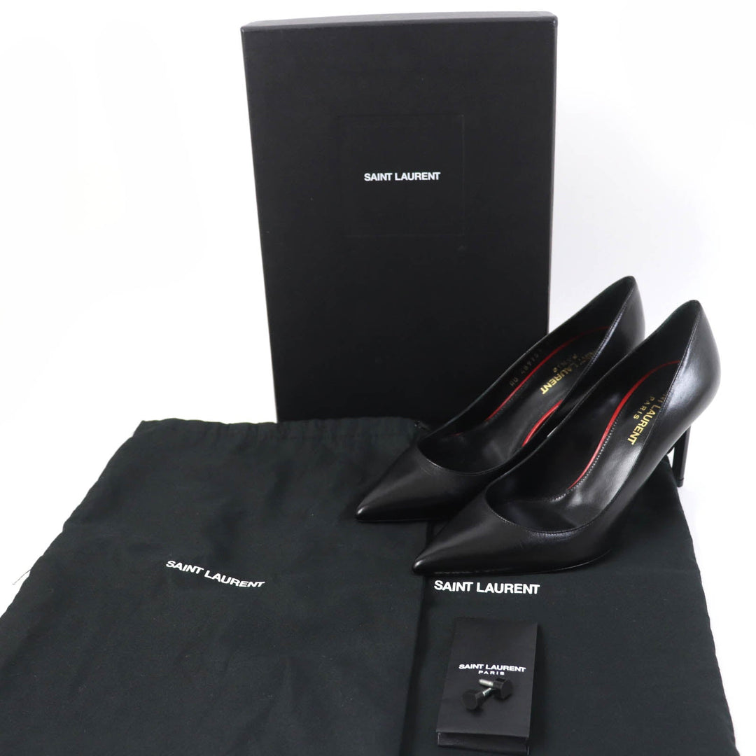 SAINT LAURENT PARIS pumps 489751 Main: Leather black Anya Women 36 1/2 Used Authentic