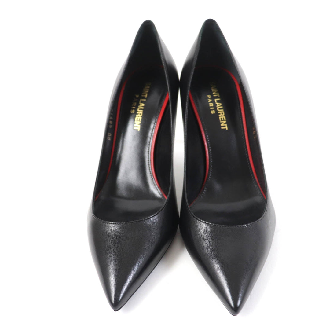 SAINT LAURENT PARIS pumps 489751 Main: Leather black Anya Women 36 1/2 Used Authentic