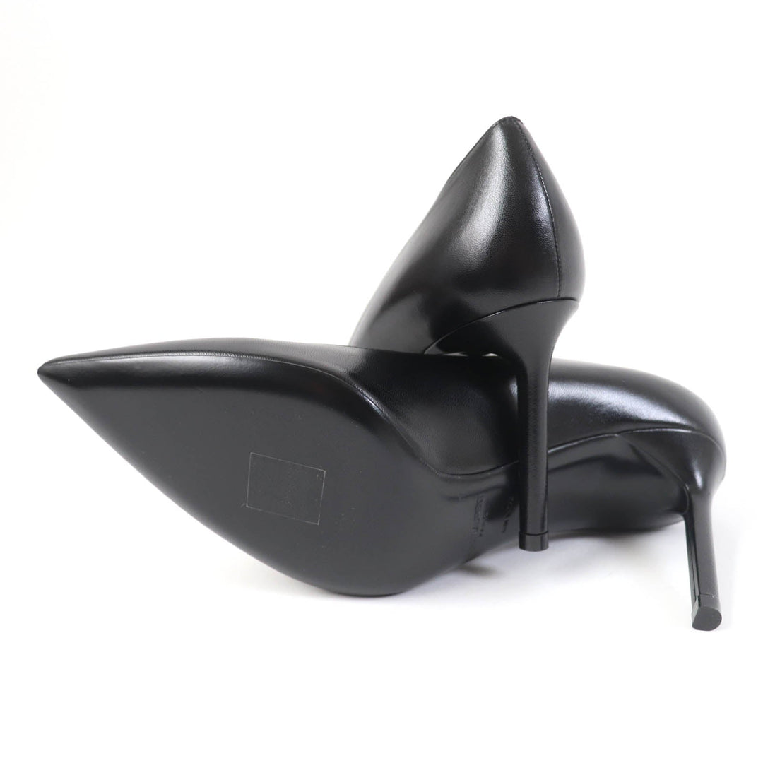 SAINT LAURENT PARIS pumps 489751 Main: Leather black Anya Women 36 1/2 Used Authentic