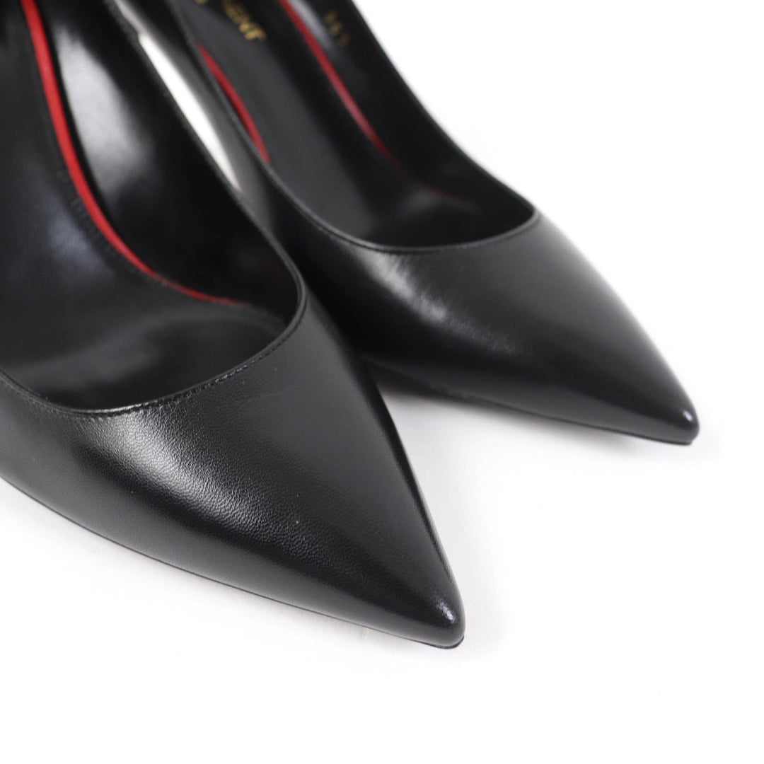 SAINT LAURENT PARIS pumps 489751 Main: Leather black Anya Women 36 1/2 Used Authentic