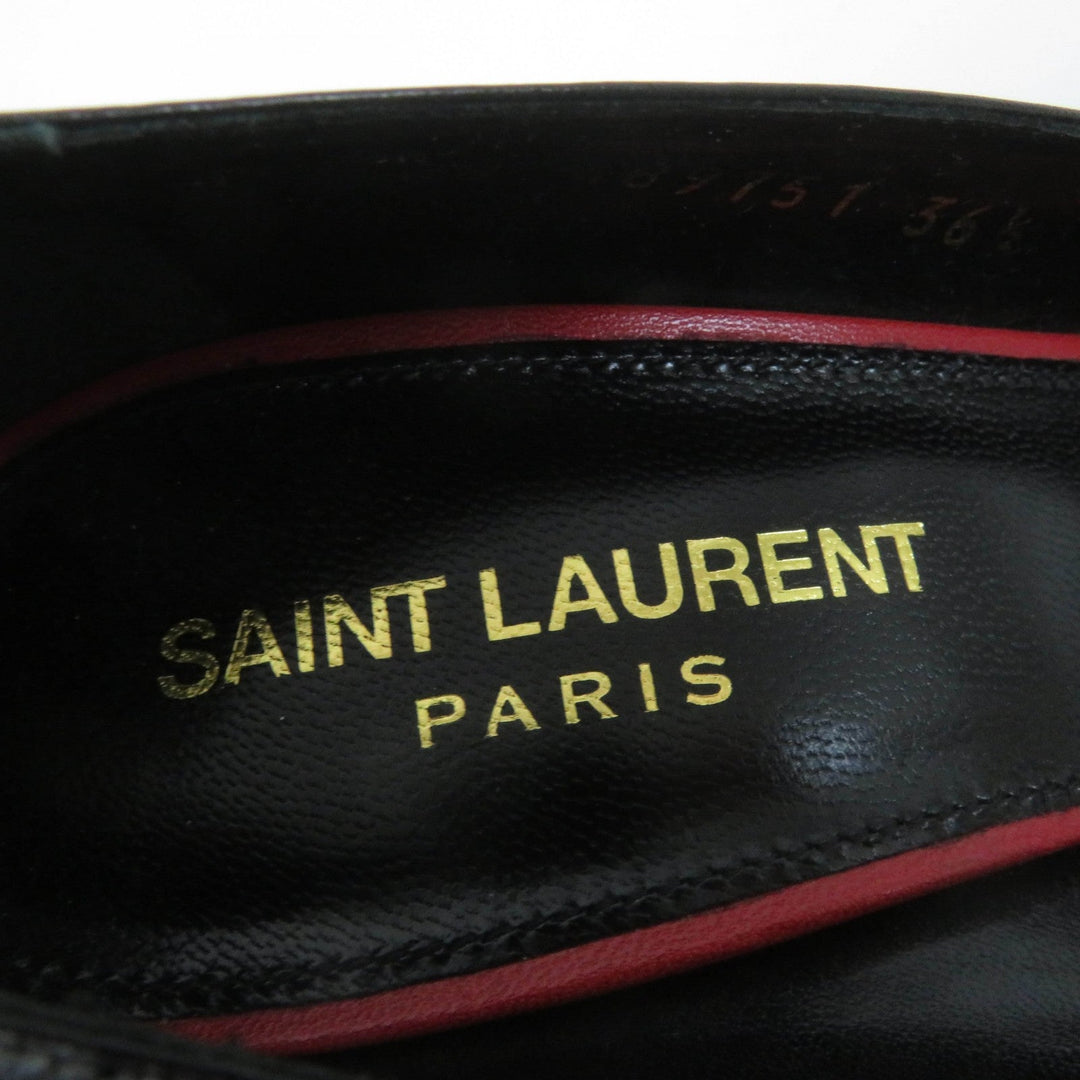 SAINT LAURENT PARIS pumps 489751 Main: Leather black Anya Women 36 1/2 Used Authentic