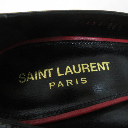 SAINT LAURENT PARIS pumps 489751 Main: Leather black Anya Women 36 1/2 Used Authentic