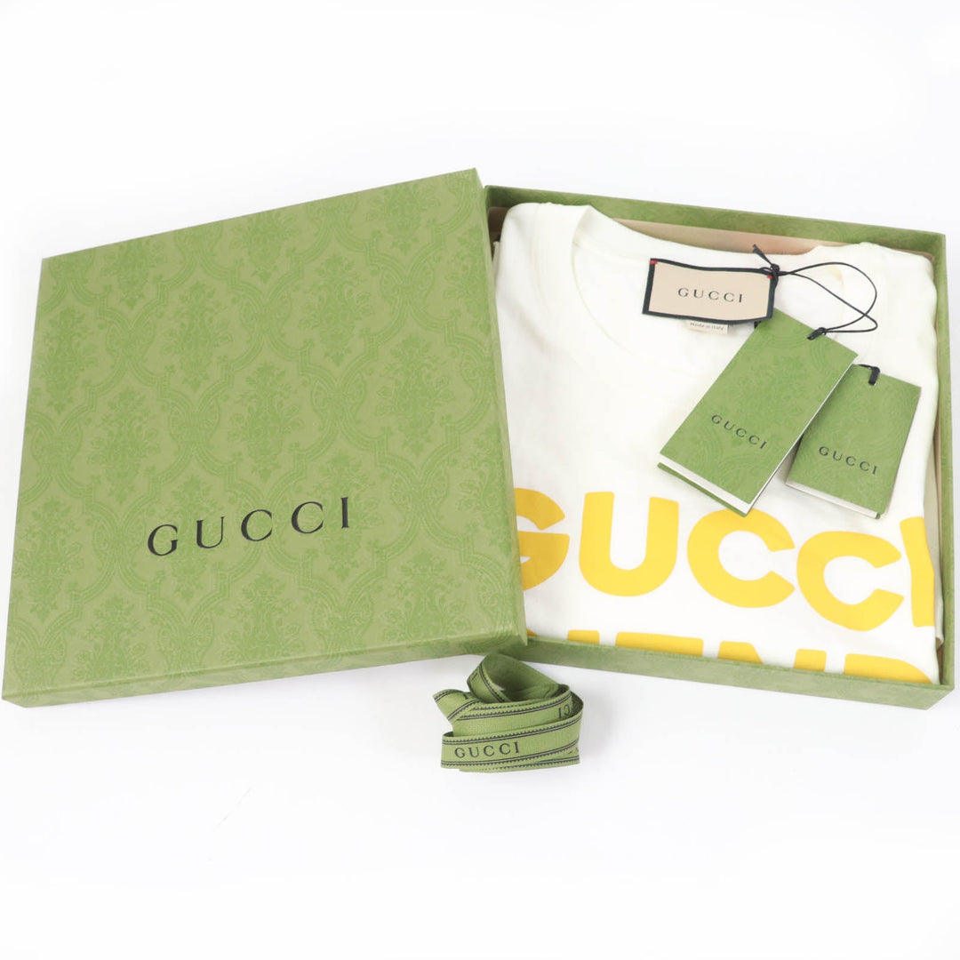 GUCCI Short sleeve T-shirt 717422 Main: 100% cotton Ivory GUCCY FRIENDS Women S Used Authentic