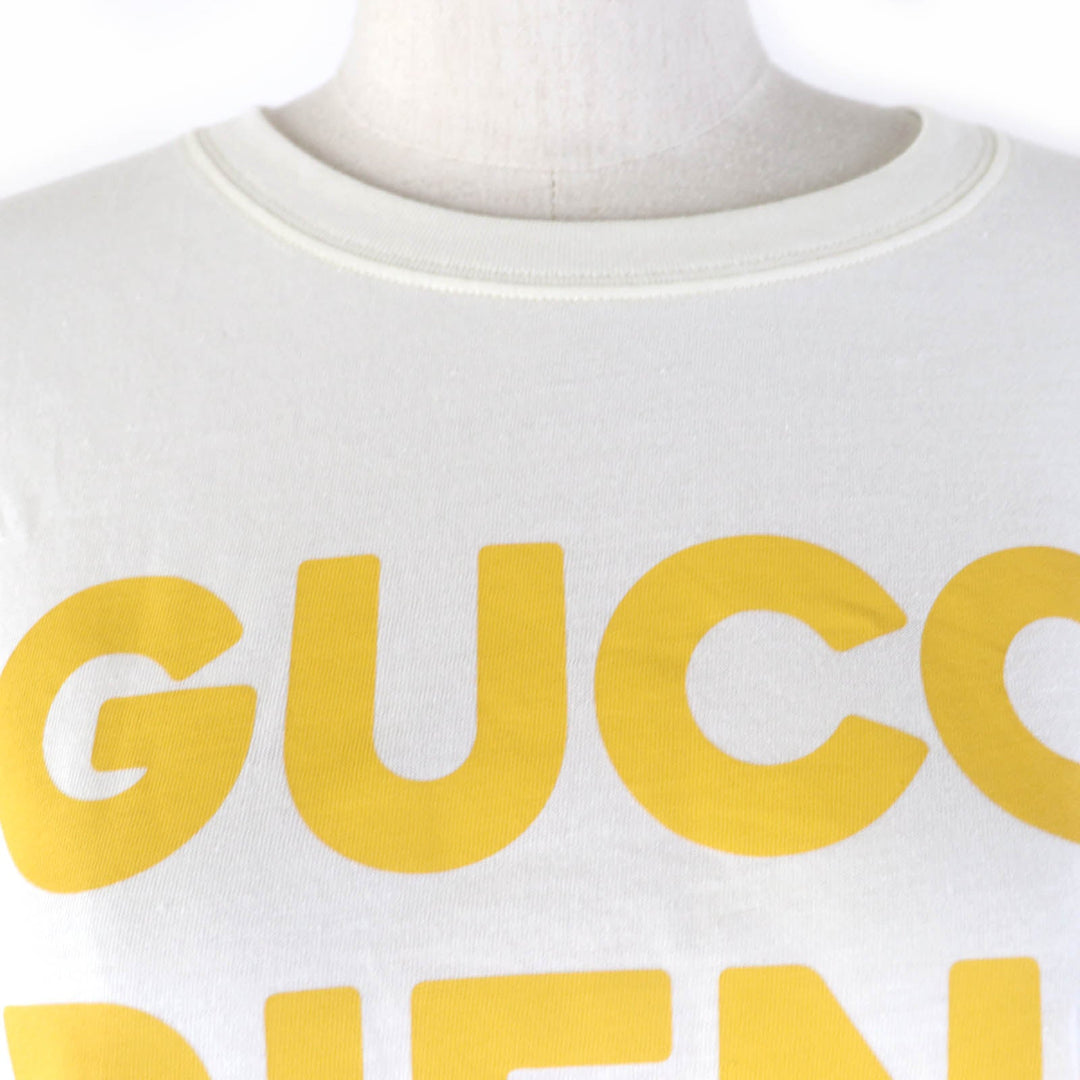 GUCCI Short sleeve T-shirt 717422 Main: 100% cotton Ivory GUCCY FRIENDS Women S Used Authentic