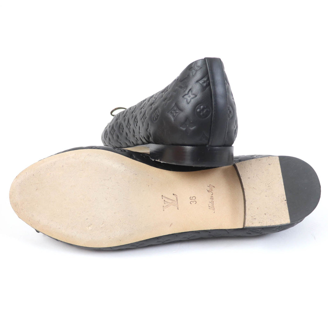 LOUIS VUITTON Ballet shoes Main: Leather black Nina Line Ballerina Women 36 Used Authentic