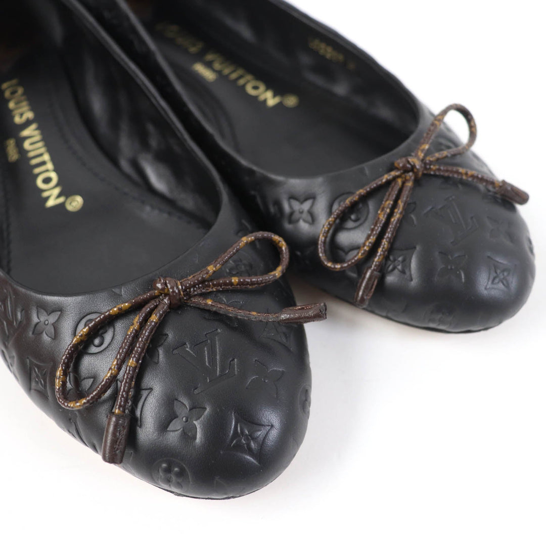 LOUIS VUITTON Ballet shoes Main: Leather black Nina Line Ballerina Women 36 Used Authentic