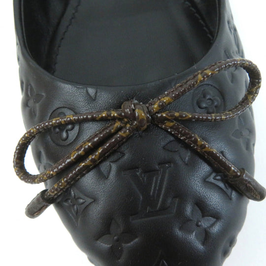 LOUIS VUITTON Ballet shoes Main: Leather black Nina Line Ballerina Women 36 Used Authentic