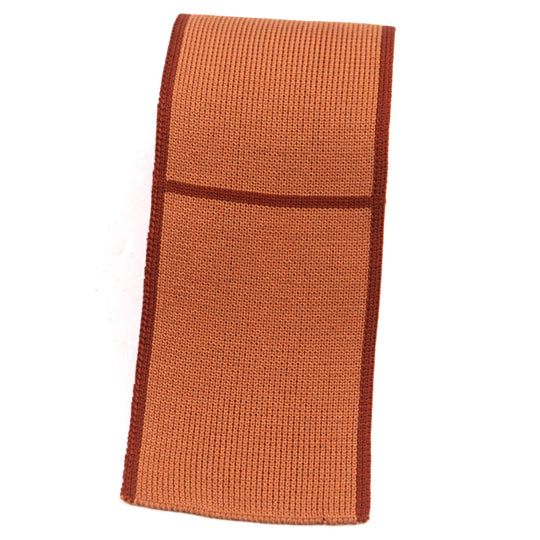 HERMES tie Main: 100% silk Bordeaux Orange mens Used Authentic