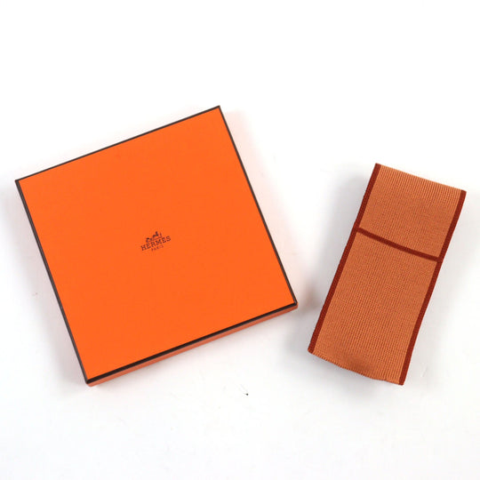 HERMES tie Main: 100% silk Bordeaux Orange mens Used Authentic