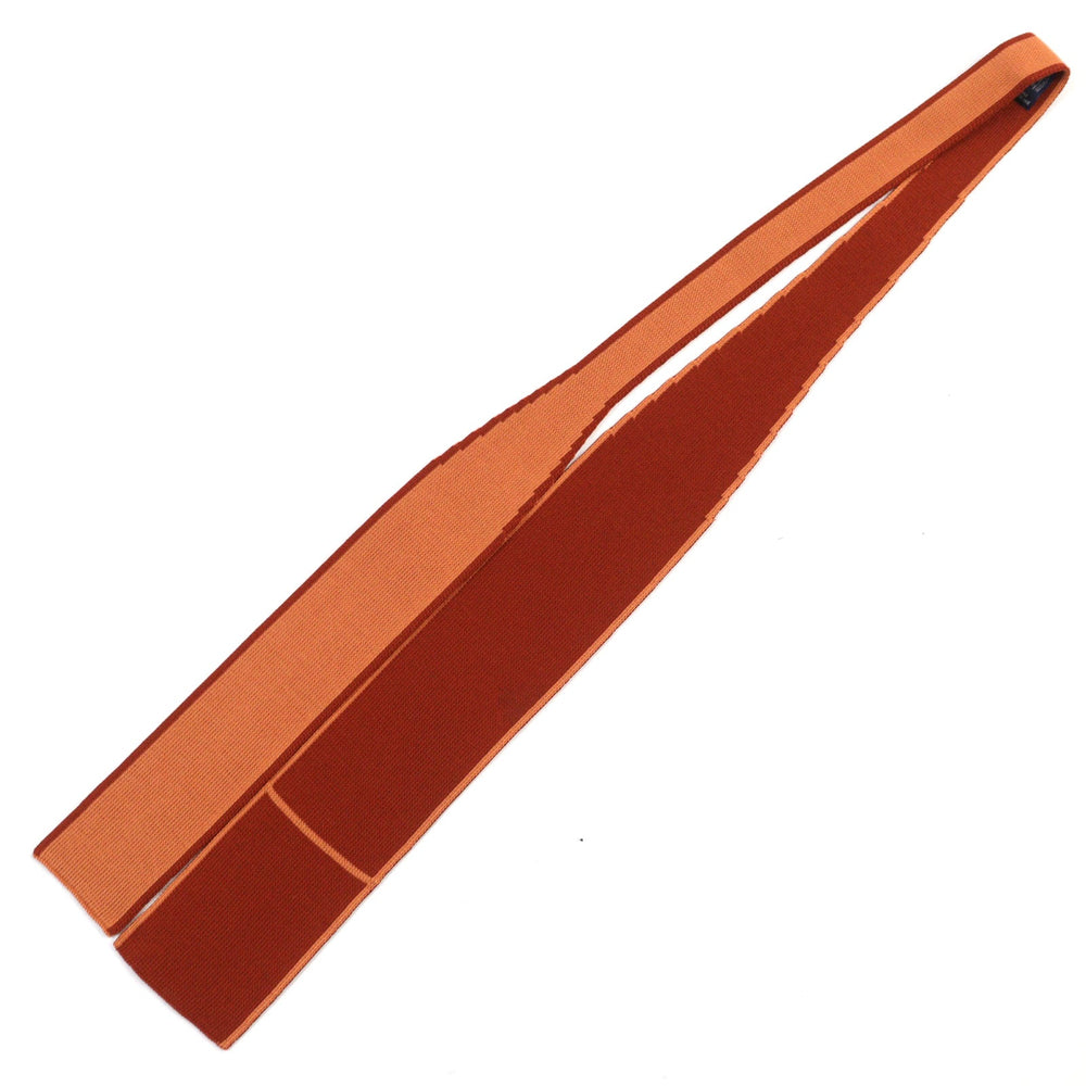 HERMES tie Main: 100% silk Bordeaux Orange mens Used Authentic