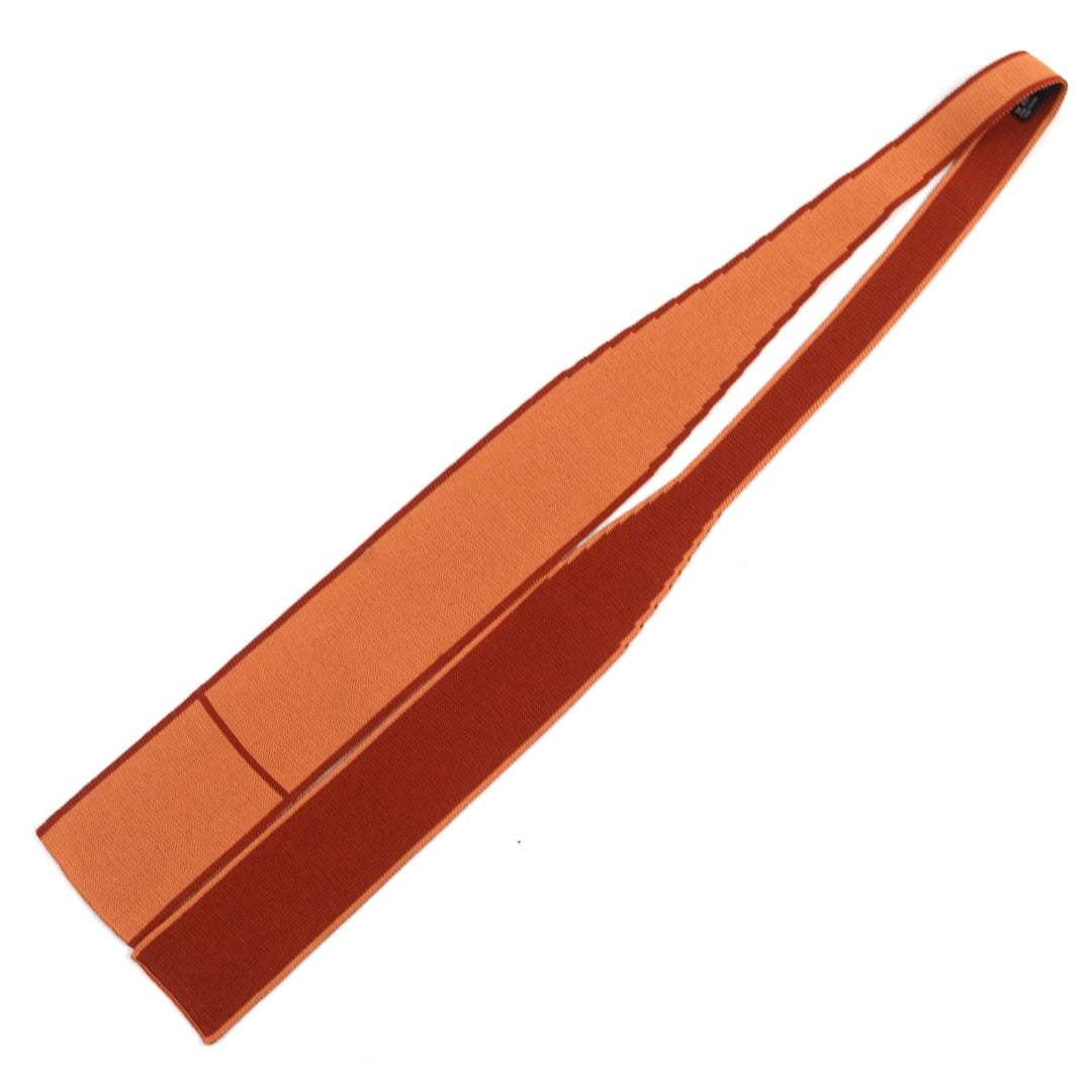 HERMES tie Main: 100% silk Bordeaux Orange mens Used Authentic