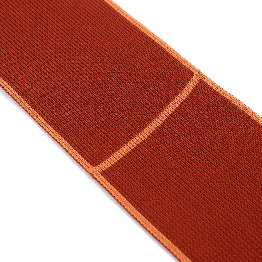 HERMES tie Main: 100% silk Bordeaux Orange mens Used Authentic