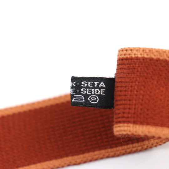 HERMES tie Main: 100% silk Bordeaux Orange mens Used Authentic