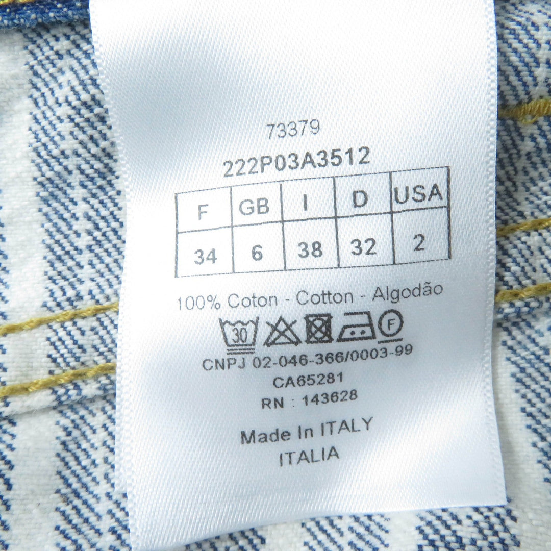 Christian Dior Pants 222P03A3512 Main: 100% cotton Indigo Women 38 Used Authentic