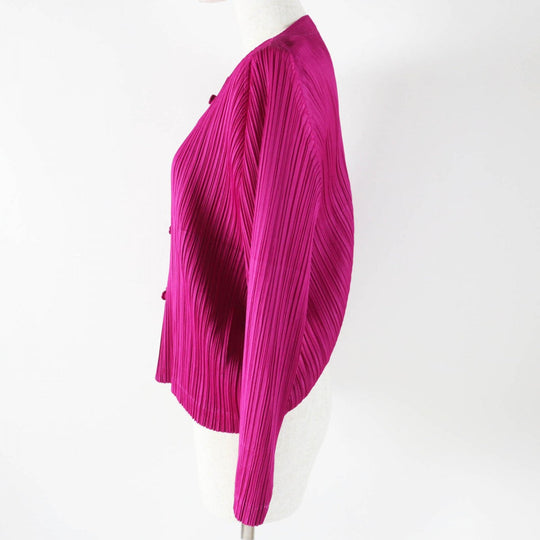 PLEATS PLEASE cardigan PP13-JC142 Main: 100% polyester La Lamb pink Women 3 Used Authentic