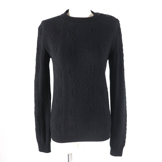 HERMES knit 2H2644D6 Main: 80% wool, Main: 20% cashmere, Part: 74% wool, Part: 19% cashmere, Part: 5% nylon black Women 34 Used Authentic