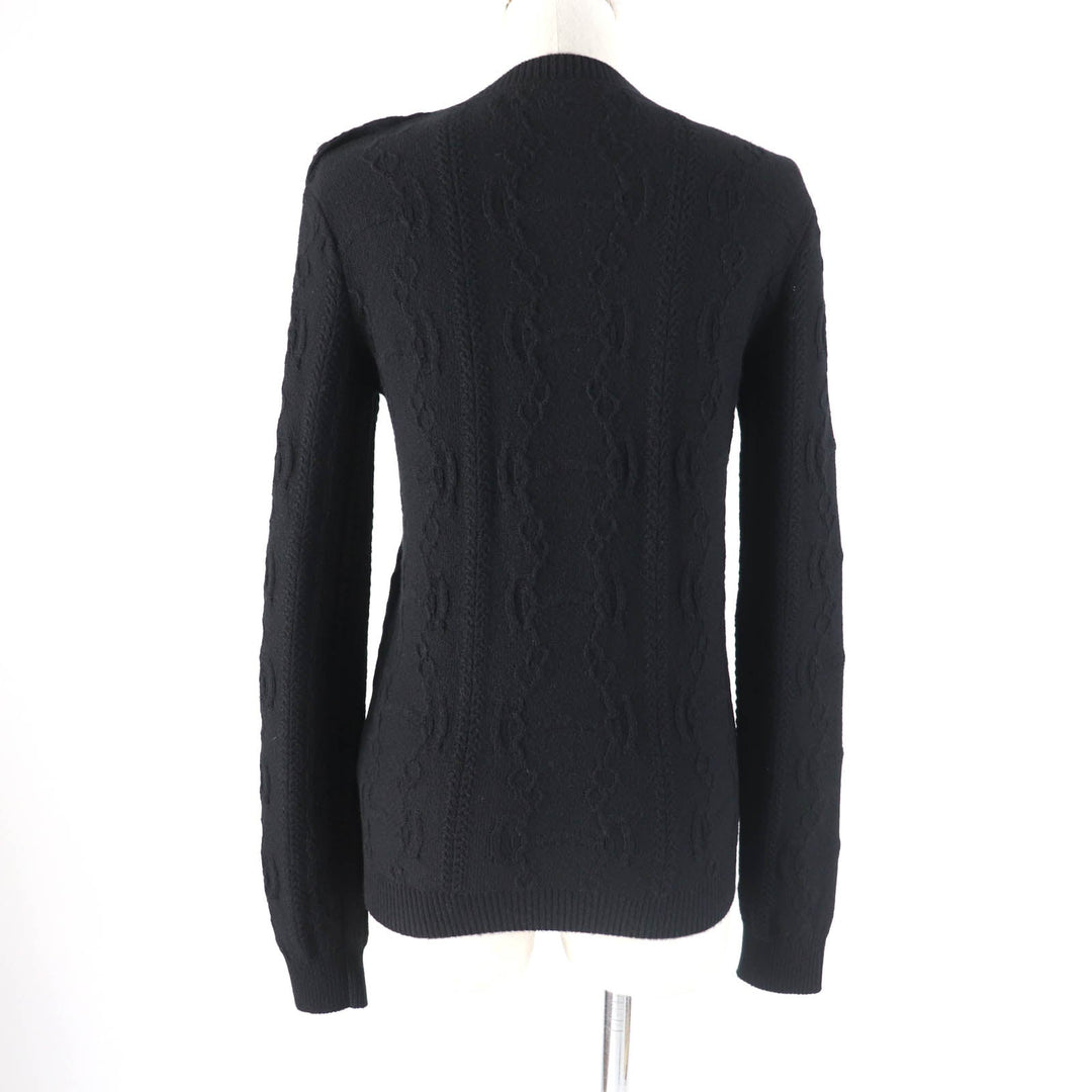 HERMES knit 2H2644D6 Main: 80% wool, Main: 20% cashmere, Part: 74% wool, Part: 19% cashmere, Part: 5% nylon black Women 34 Used Authentic