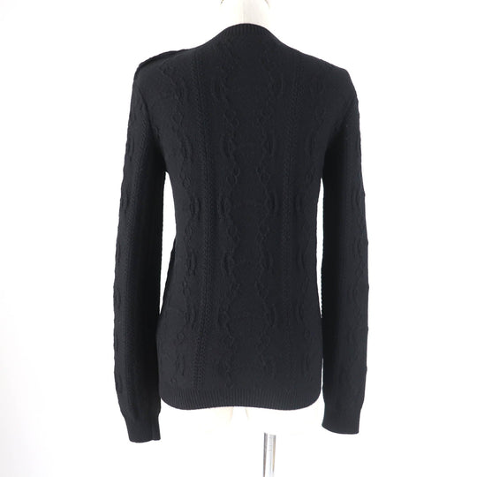 HERMES knit 2H2644D6 Main: 80% wool, Main: 20% cashmere, Part: 74% wool, Part: 19% cashmere, Part: 5% nylon black Women 34 Used Authentic