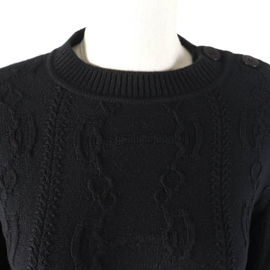 HERMES knit 2H2644D6 Main: 80% wool, Main: 20% cashmere, Part: 74% wool, Part: 19% cashmere, Part: 5% nylon black Women 34 Used Authentic