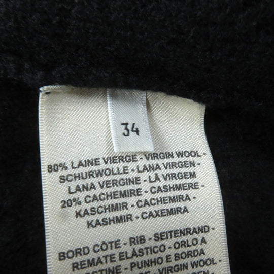 HERMES knit 2H2644D6 Main: 80% wool, Main: 20% cashmere, Part: 74% wool, Part: 19% cashmere, Part: 5% nylon black Women 34 Used Authentic