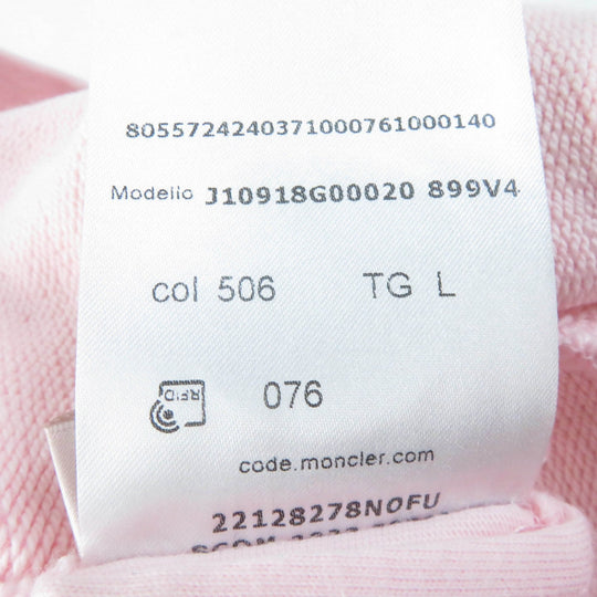 MONCLER Hoodie Main: 100% cotton, Part: 95% cotton, Part: 5% polyurethane, Part: 100% cotton, Part: 100% cotton pink HOODIE Women L Used Authentic