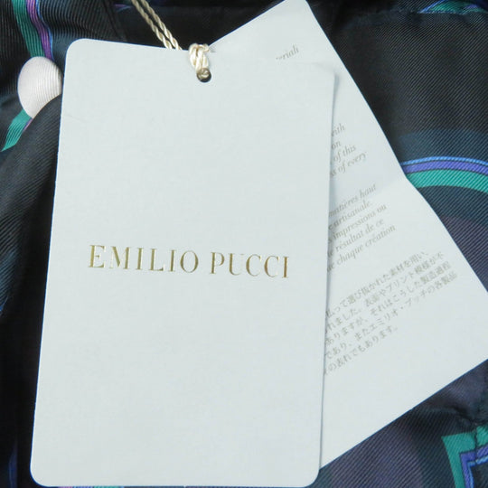 Emilio Pucci Down vest 66YC16 Main: 100% polyester, Lining: 58% nylon, Lining: 42% polyester, Filling: 90% down, Filling: 10% feather multicolor Women 42 Used Authentic